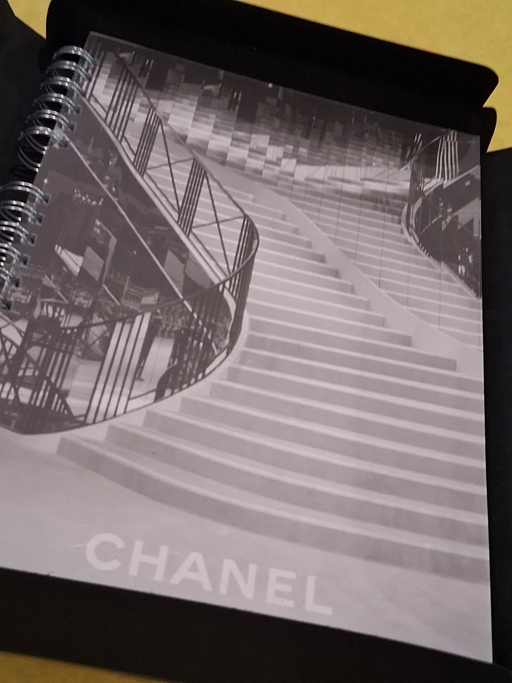 CHANEL RARE Note/ Diary with Monochrome Staircase Print - Black & White.New